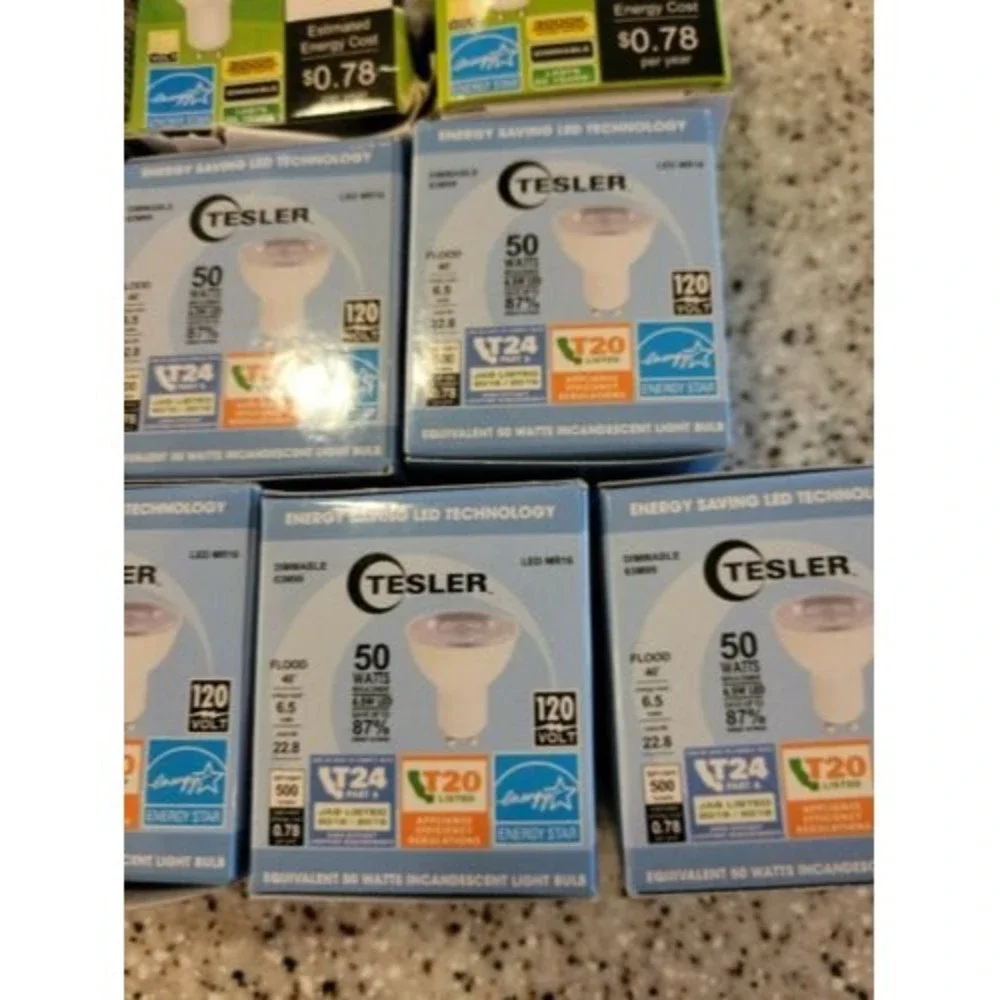 Assorted (10) LED Indoor Floodlight Bulb MR16 6.5 Watt Bright White Light Bulb
